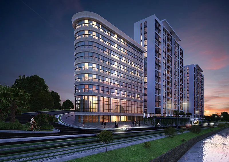 Kartal Koru Sitesi projesinin mimari görselleştirmesi