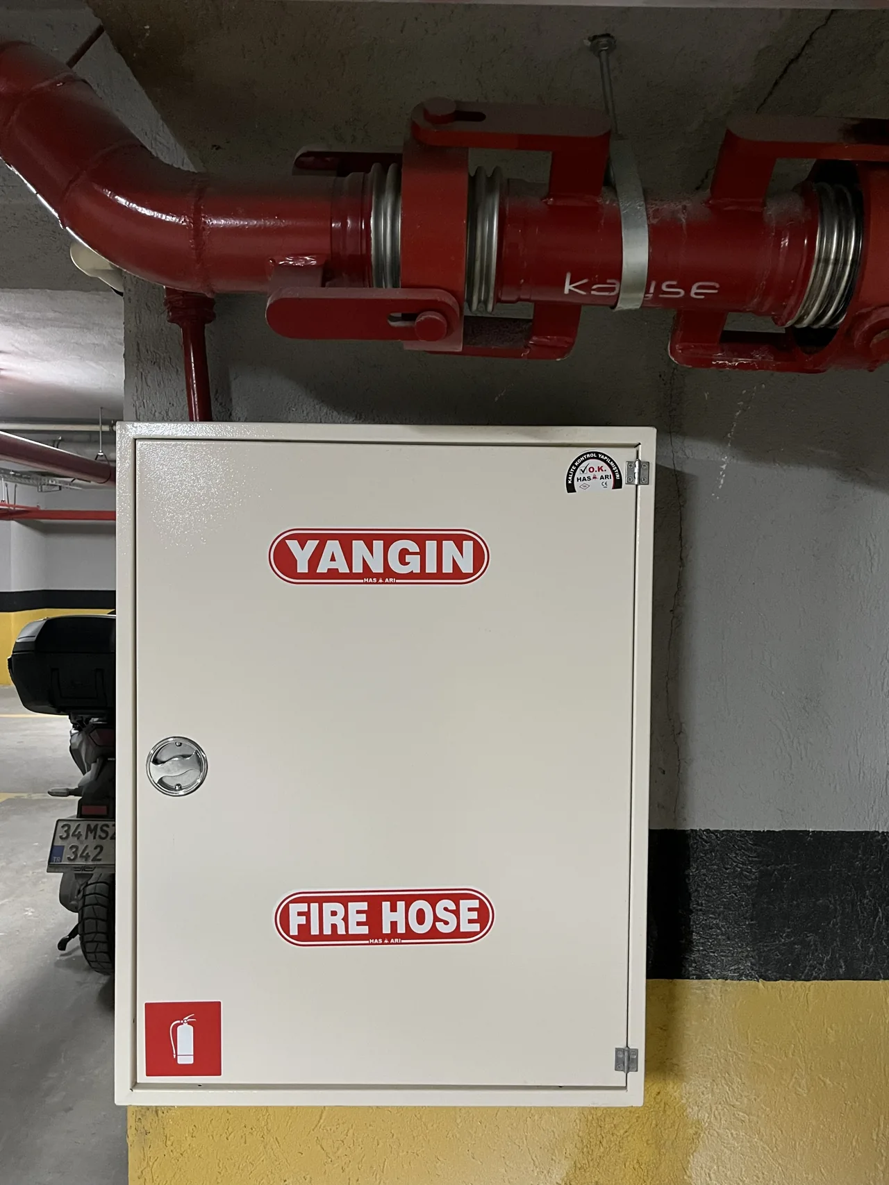 Yangın dolabı ve hat bağlantıları